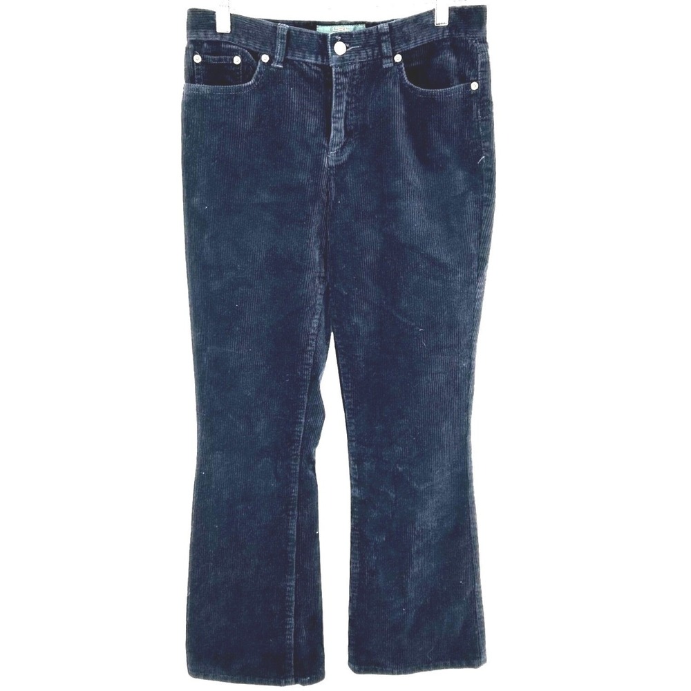 Vintage Ralph Lauren Corduroy Pants Womens 30 Navy Blue Bootcut Petite Academia